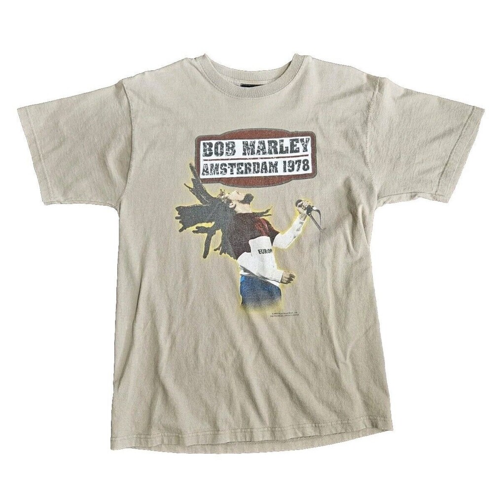 Vintage Y2K Bob Marley Amsterdam 1978 T-Shirt 2004 Zion Rootswear Size M